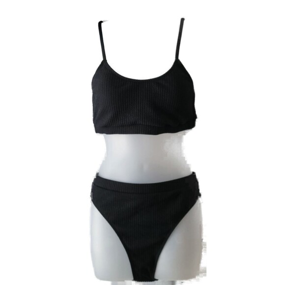 Ribbed High Waisted  Tank Top Bikini Sz L - Picture 2 of 5